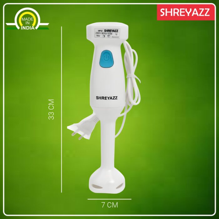 SHREYAZZ Home Electric Hand Blender | Stainless Steel Blades | Multi-Purpose Beating, & Blending | Ergonomic Design & Dishwasher Safe | Ideal for Smoothies, Soups & Sauces (White) - Image 4