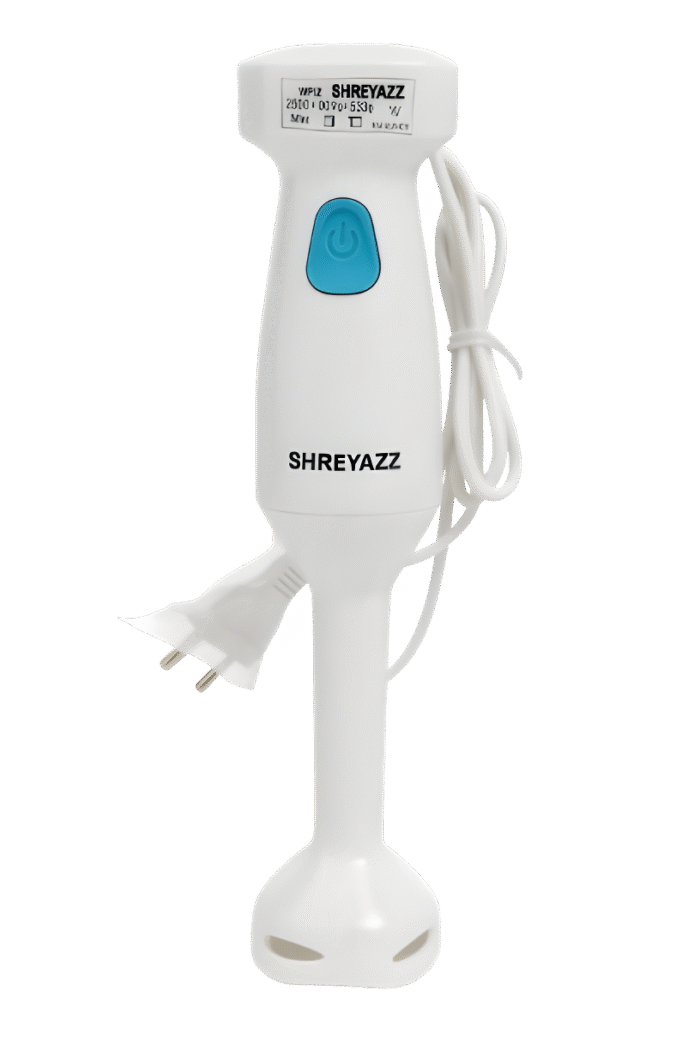 SHREYAZZ Home Electric Hand Blender | Stainless Steel Blades | Multi-Purpose Beating, & Blending | Ergonomic Design & Dishwasher Safe | Ideal for Smoothies, Soups & Sauces (White)